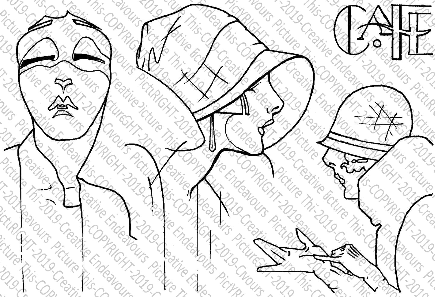 Picture This A6 stamp set PT 055 Diva Flappers