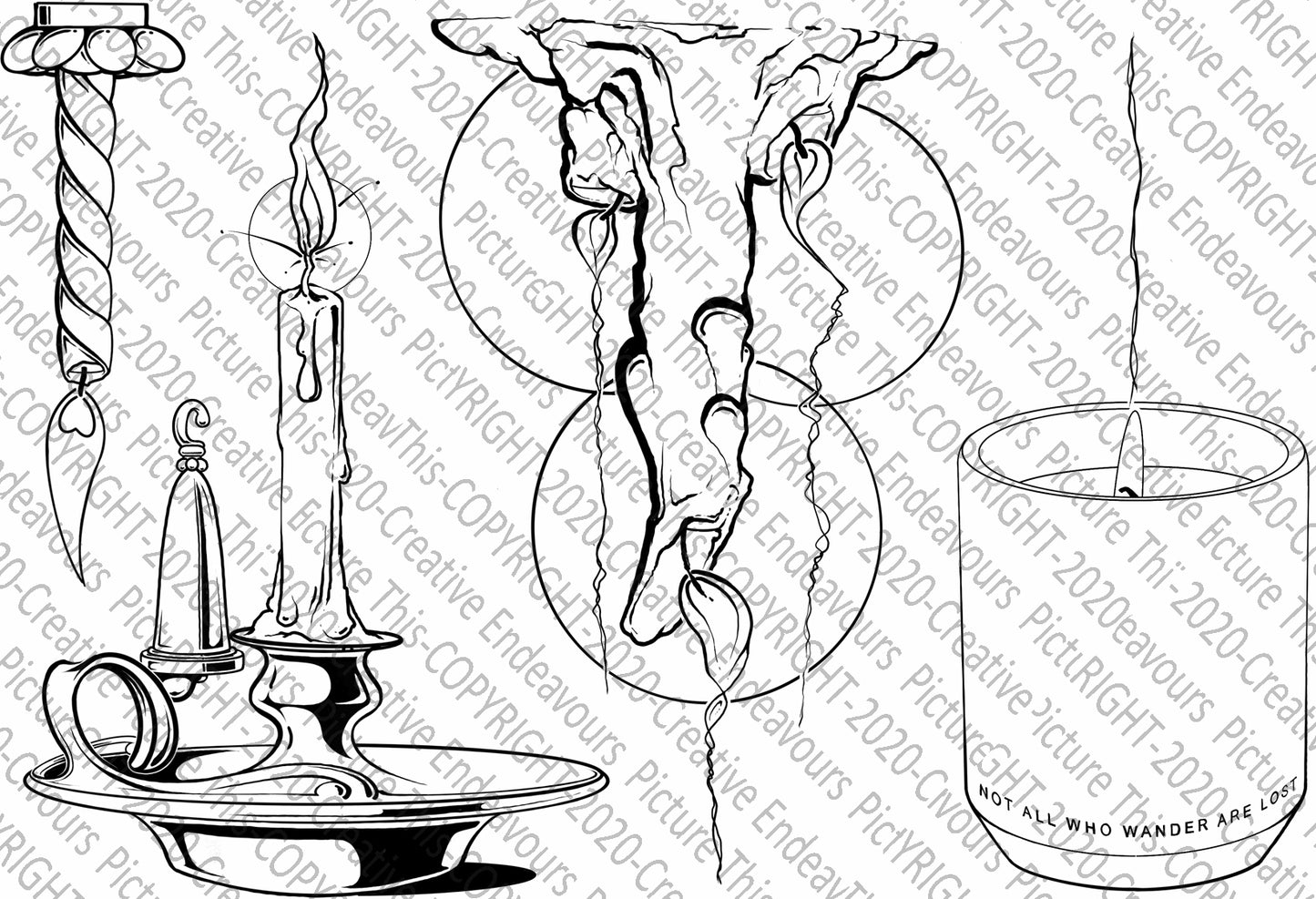 PIcture This A6 stamp set PT 070 Four candles