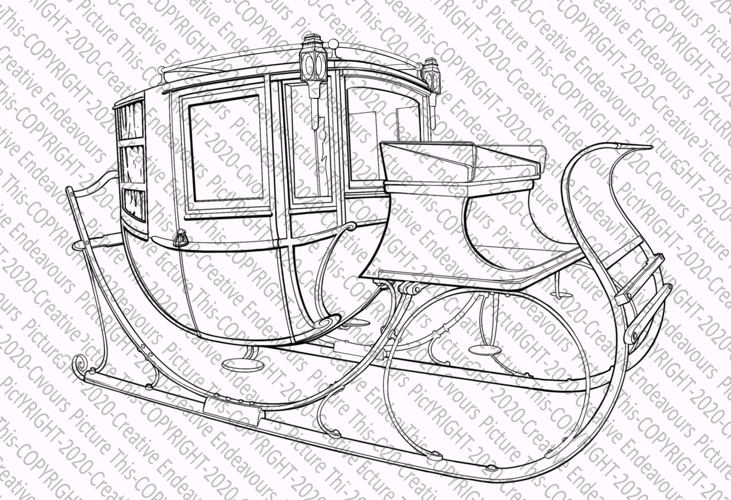 PIcture This A6 stamp set PT 073 Sleigh