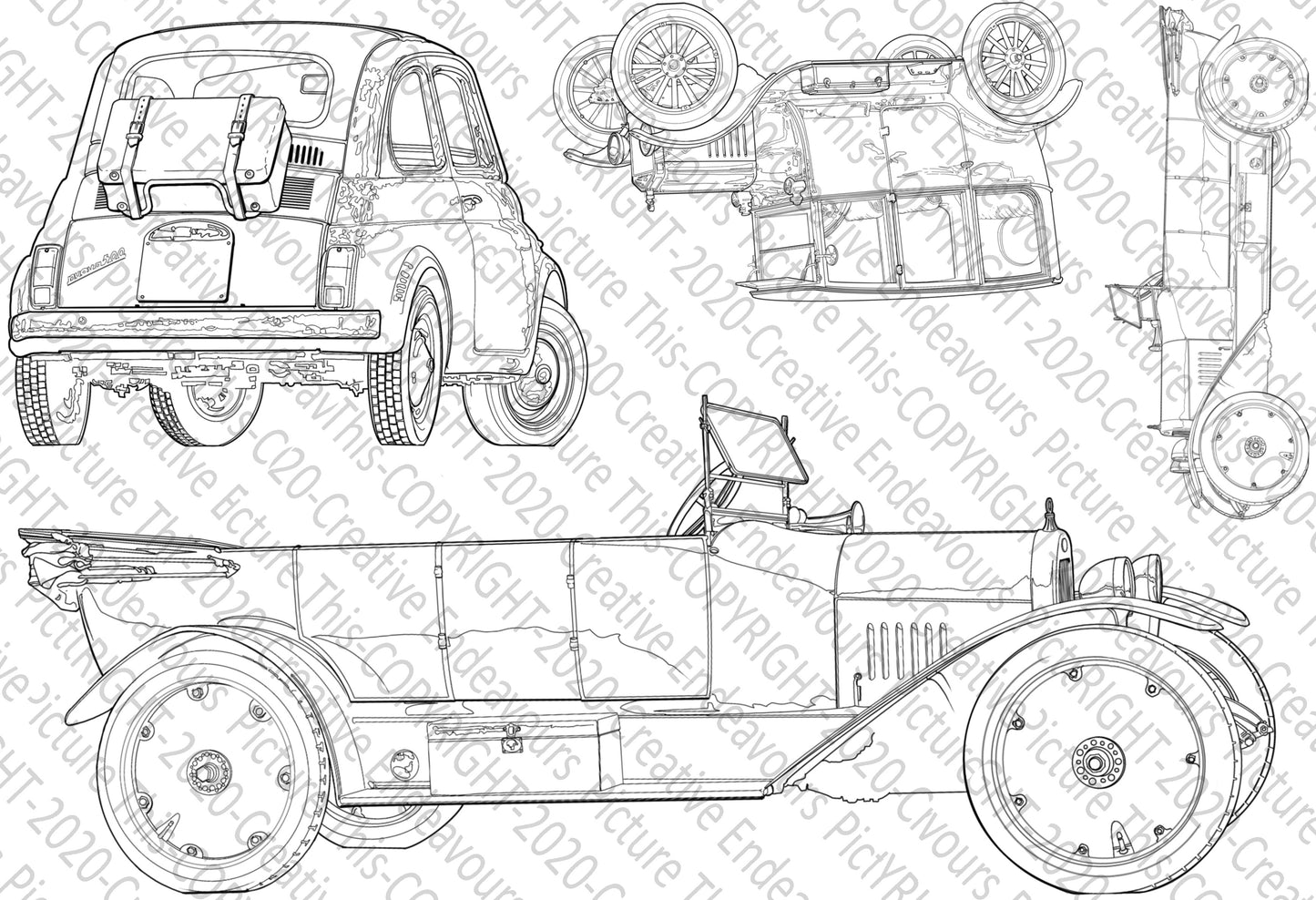 Picture This A6 stamp set PT 083 cute car