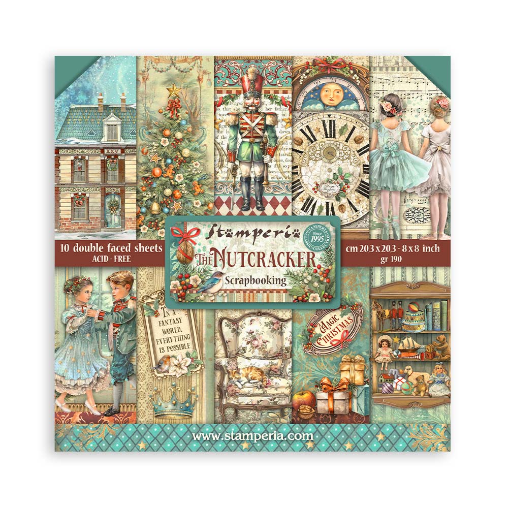 Stamperia 8 x 8 Nutcracker 10 sheet pad