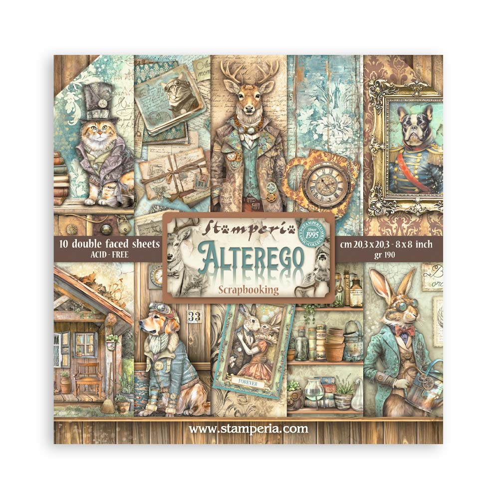 Stamperia 8 x 8 Alterego 10 sheet pad