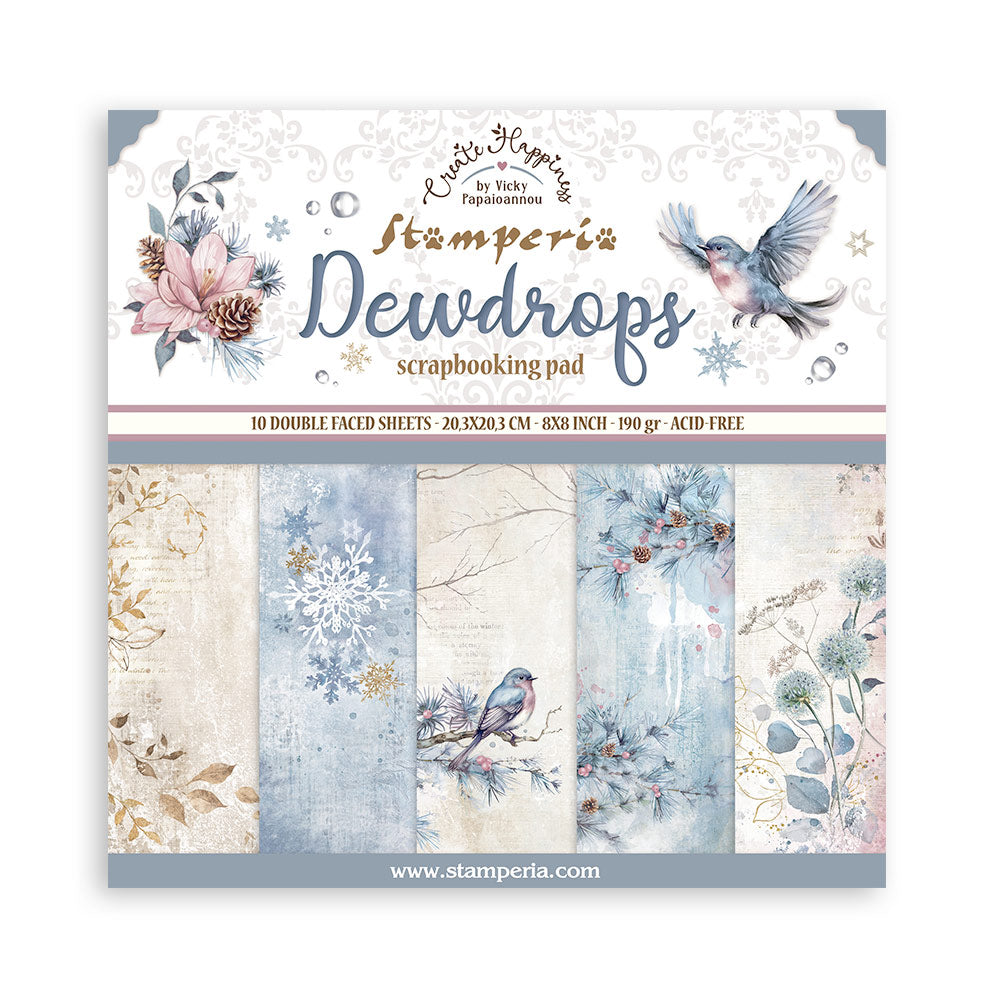Stamperia 8 x 8 Dewdrops 10 sheet pad