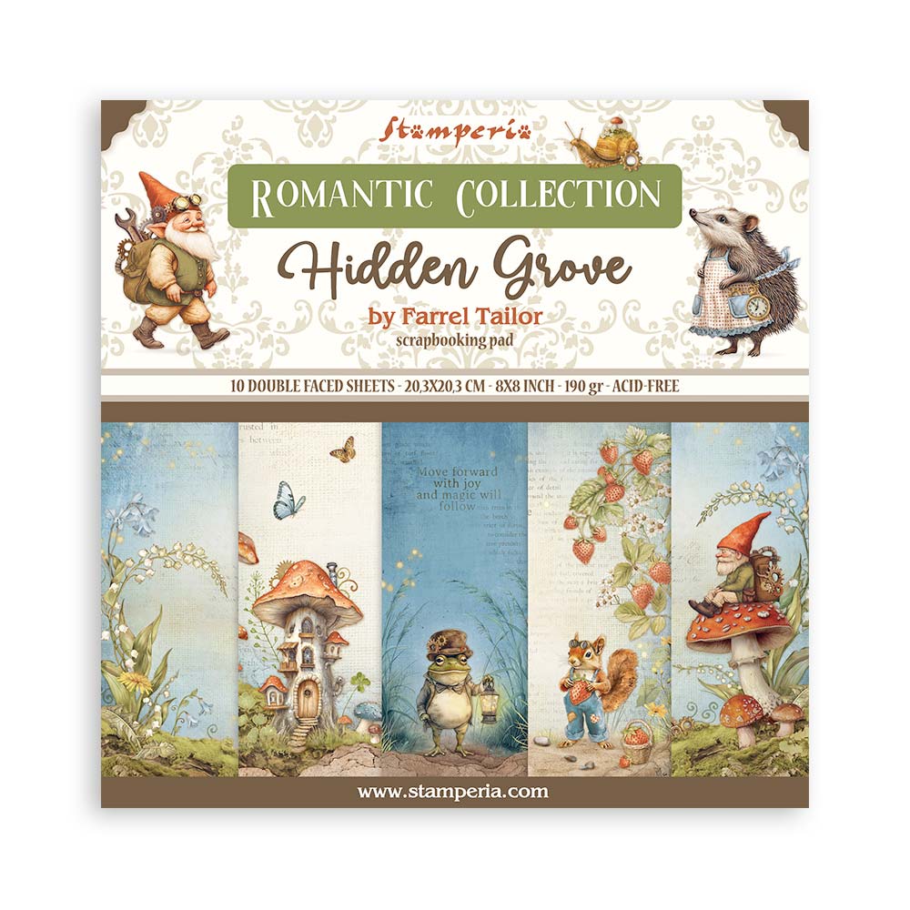 Stamperia 8 x 8 Hidden Grove 10 sheet pad