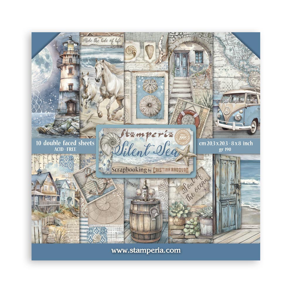 Stamperia 8 x 8 Silent Sea 10 sheet pad