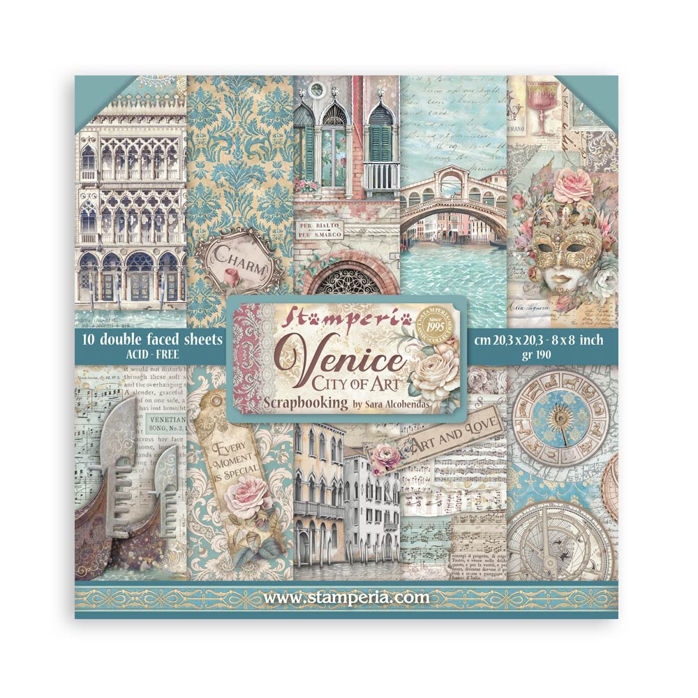 Stamperia 8 x 8 Venice 10 sheet pad