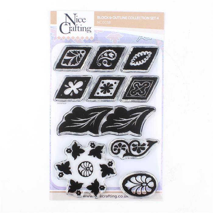 Outline and block stamp collection set 4