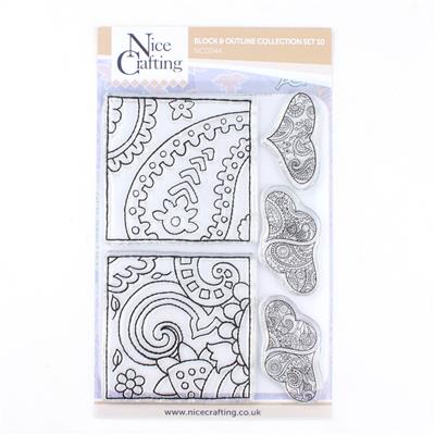 Outline and block stamp collection set 9