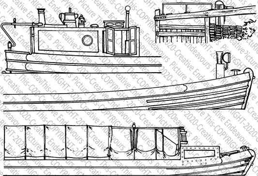 PIcture This A6 stamp set PT 064 Narrow Boats set 1