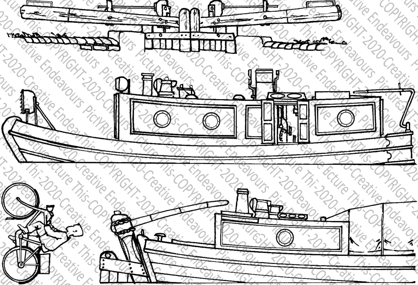 PIcture This A6 stamp set PT 065 Narrow Boats set 2