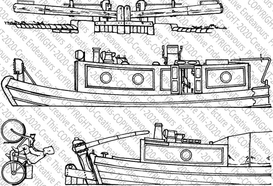 PIcture This A6 stamp set PT 065 Narrow Boats set 2