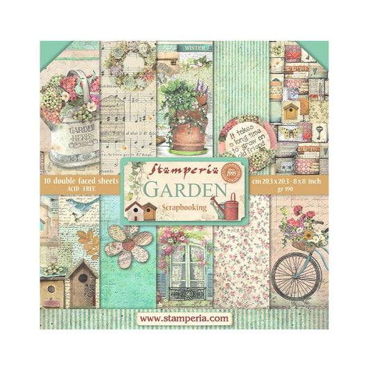 Stamperia 8 x 8 Secret Garden 10 sheet pad