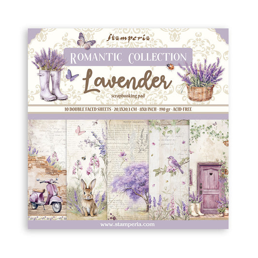 Stamperia 8 x 8 Lavender 10 sheet pad