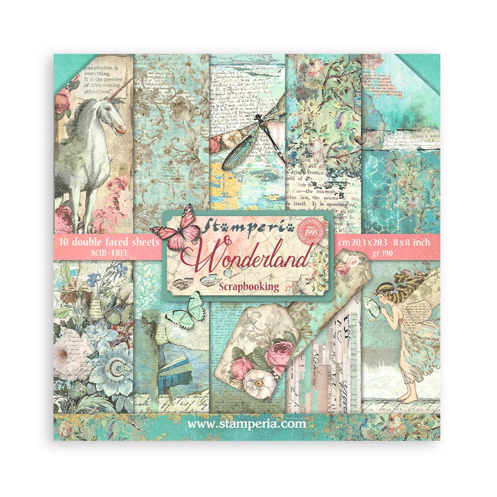 Stamperia 8 x 8 Wonderland  10 sheet pad