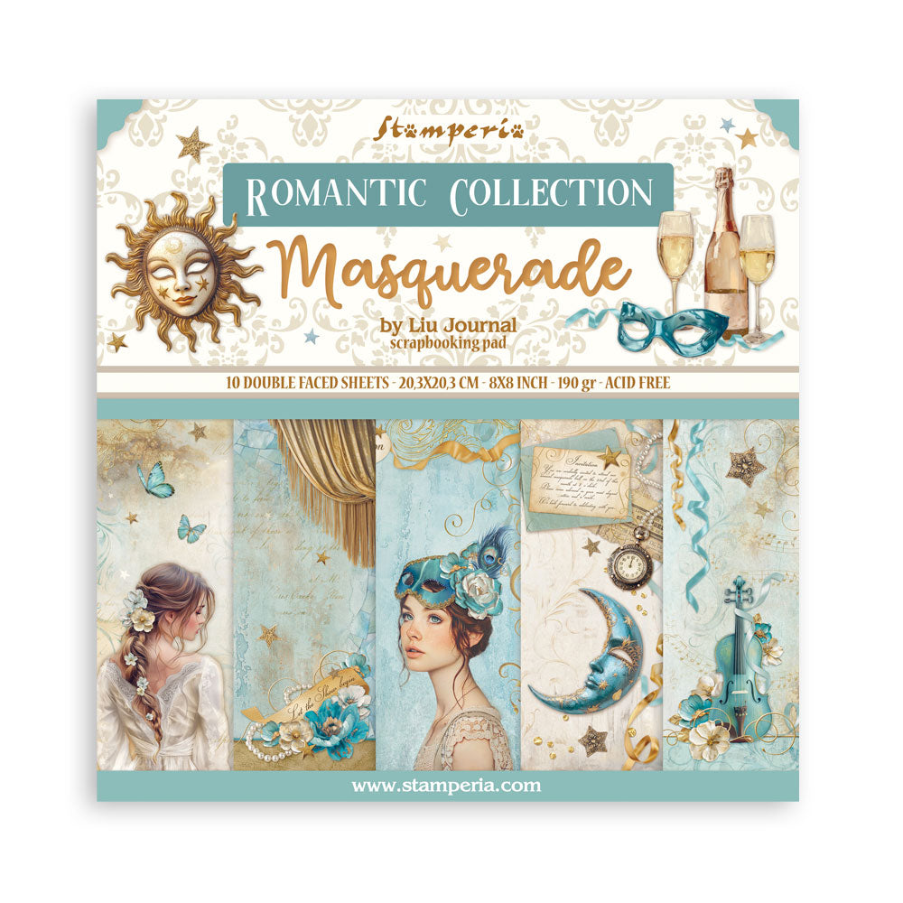 Stamperia 8 x 8 Masquerade 10 sheet pad