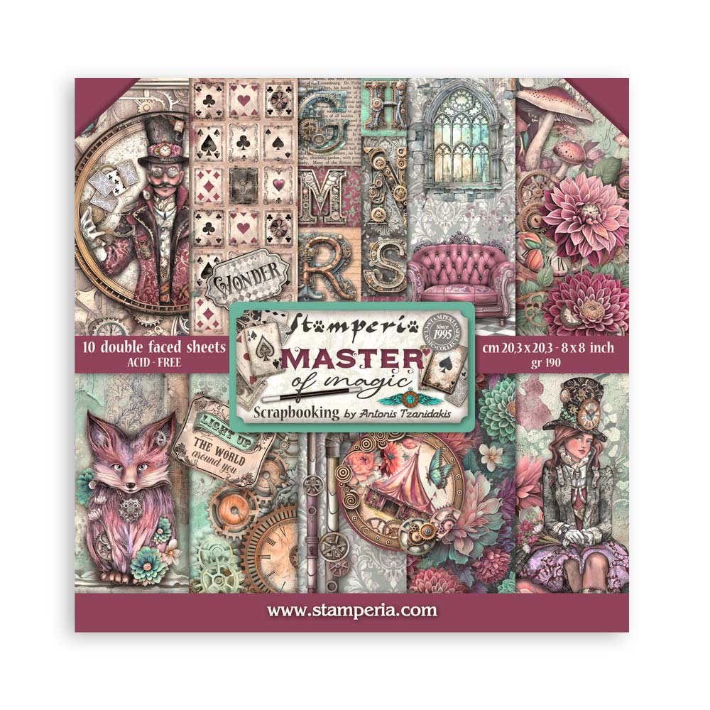 Stamperia 8 x 8 Master of Magic 10 sheet pad