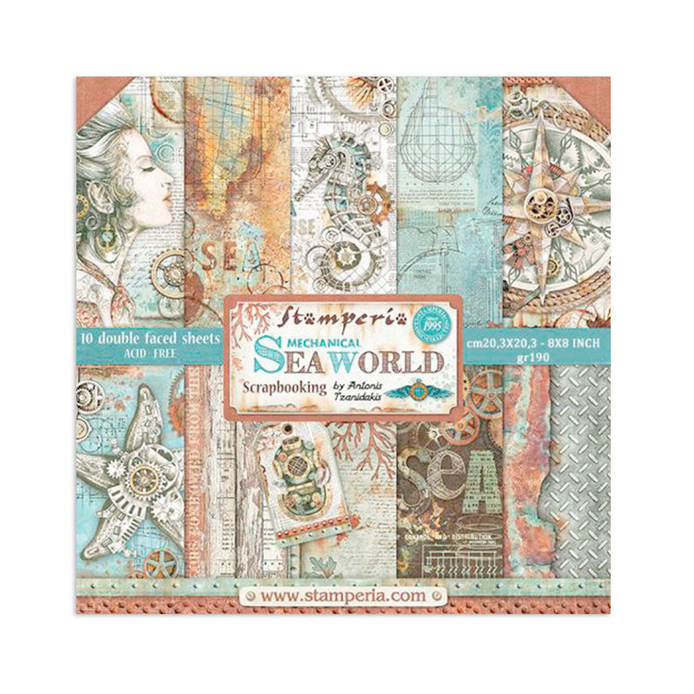 Stamperia 8 x 8 Sea World 10 sheet pad